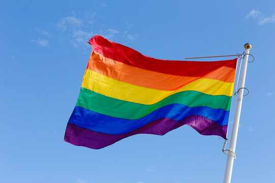 Rainbow flag in the wind