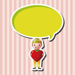 little kid with heart theme elements