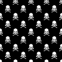 Skull and Bones seamless bacground - vector