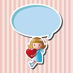 little kid with heart theme elements