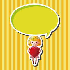 little kid with heart theme elements