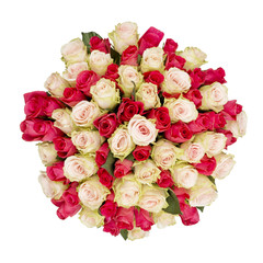Bouquet of roses, top view