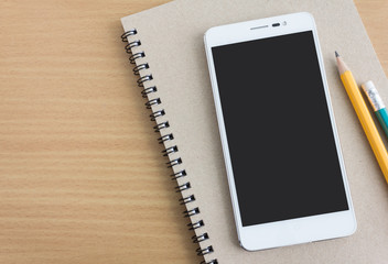 notebook and smartphone