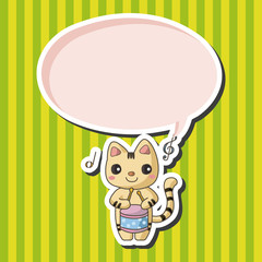 animal playing instrument cartoon theme elements