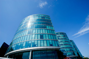 Office building and reflection in London, England, background