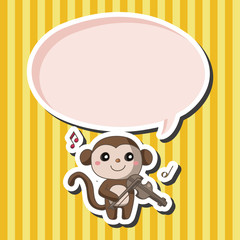 animal playing instrument cartoon theme elements