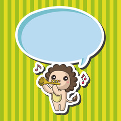 animal playing instrument cartoon theme elements
