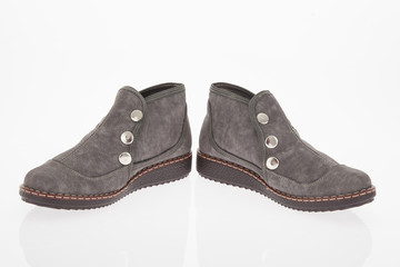 shoe leather boot gray for men on white background