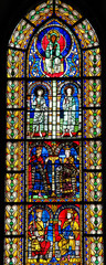 Stained Glass of King Solomon in Cathedral of Strasbourg