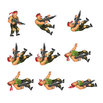 Commando Dying Game Sprite