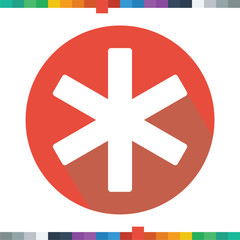 Flat medical symbol of the emergency star of Life icon.