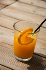 Glass full of fresh squized orange juice