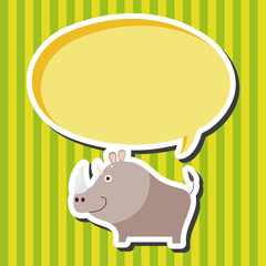 animal rhino cartoon theme elements