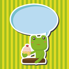 animal frog having afternoon tea theme elements