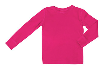 Children's wear - pink long sleeve isolated on the white background