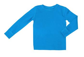 Children's wear - blue long sleeve isolated on the white background