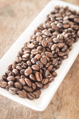 Coffee on grunge wooden background