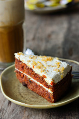 Piece of cake on table