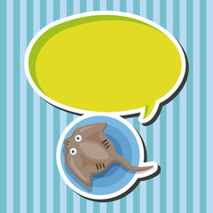 sea animal stingray cartoon theme elements
