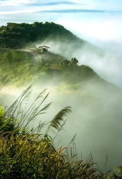 Fototapeta Clouds and fogs on the mountain