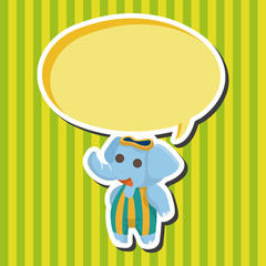 Animal elephant doing sports cartoon theme elements