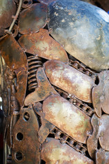 Old machine parts in second hand machinery shop