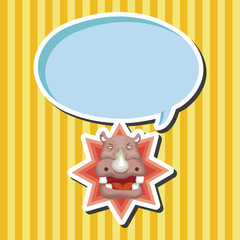 animal hippo cartoon theme elements