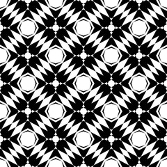 Black and white geometric seamless pattern, abstract background.