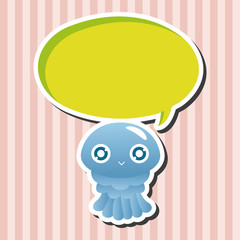 sea animal jellyfish cartoon theme elements