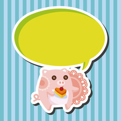 animal pig having afternoon tea theme elements