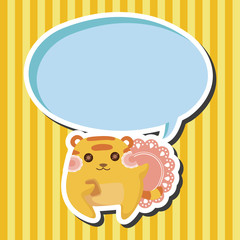 animal tiger having afternoon tea theme elements