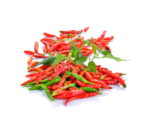 red hot chili pepper  on  white background