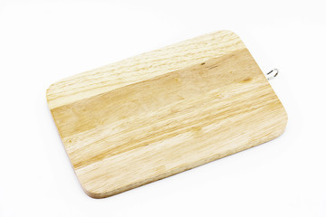 wooden chopping board isolated on white background