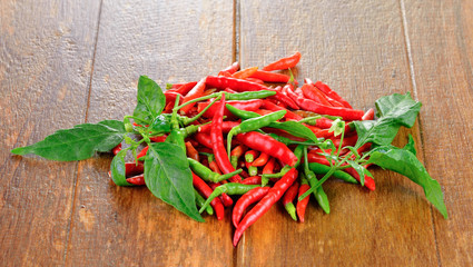 paprika on wooden background