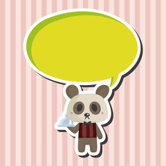 animal panda waiter cartoon theme elements