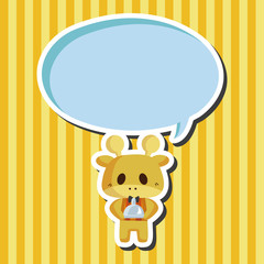 animal giraffe waiter cartoon theme elements