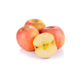 red apples  fruit  on white background