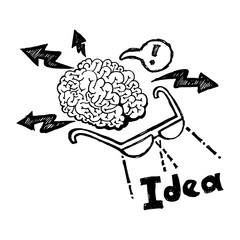 Business planning doodle Hand drawn vector