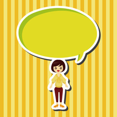 lady girl cartoon theme elements