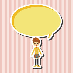 lady girl cartoon theme elements