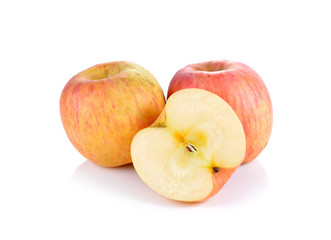red apples  fruit  on white background