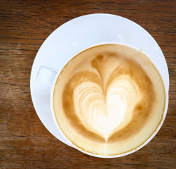 Vintage latte art coffee