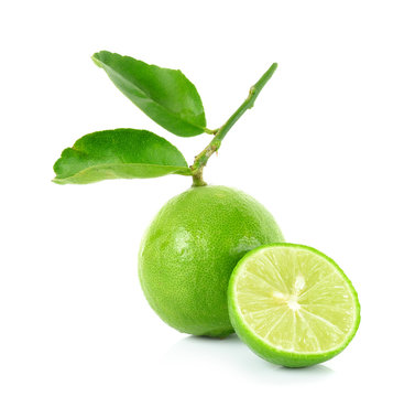 Fresh lime isolated on the white background