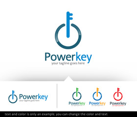 Power Key Logo Design Template Vector