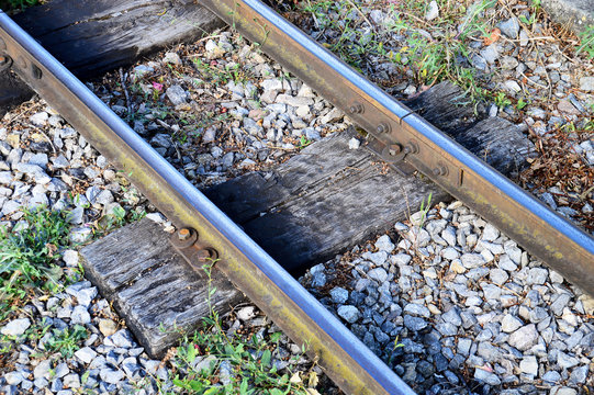 Schienen einer Schmalspureisenbahn