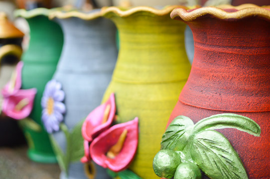 Ceramic handycrafts in the shops of San Juan de Oriente