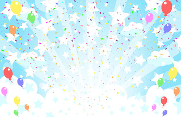 青空　スター　バルーン　紙吹雪