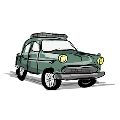 Fototapeta na wymiar Retro car sketch for your design