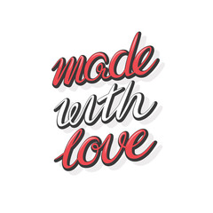 Made with love, isolated lettering