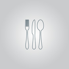 Knife, fork and spoon